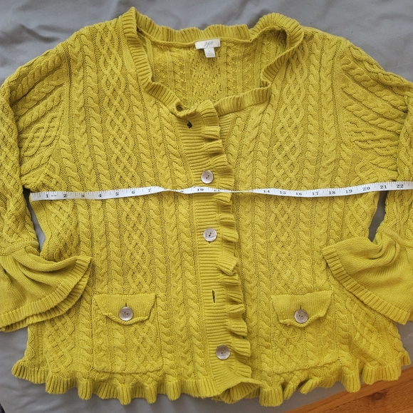J. Jill Mustard Cardigan Size Large - Picture 4 of 11